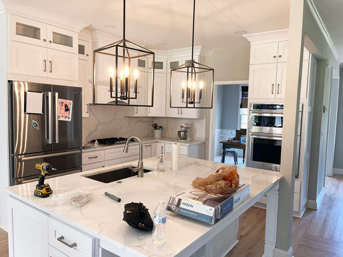 Classic White Shaker Kitchen with Modern Contrast