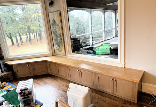 Custom Bookshelf + Window Bench Transformation in 8 Days